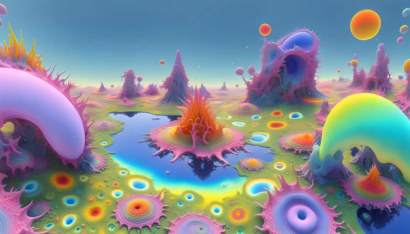 Ethereal Fractal Landscape in Pastel Colors