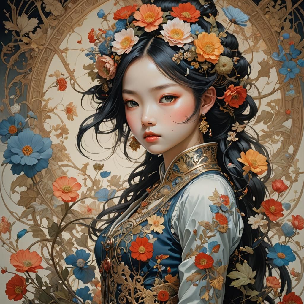 Flower Punk Dancer with Brilliant Eyes