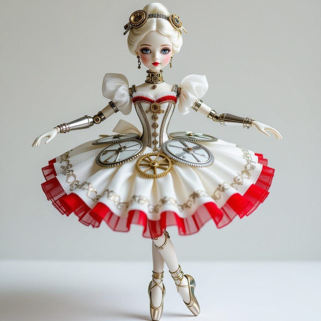 Steampunk Ballerina Doll with Clockwork Details