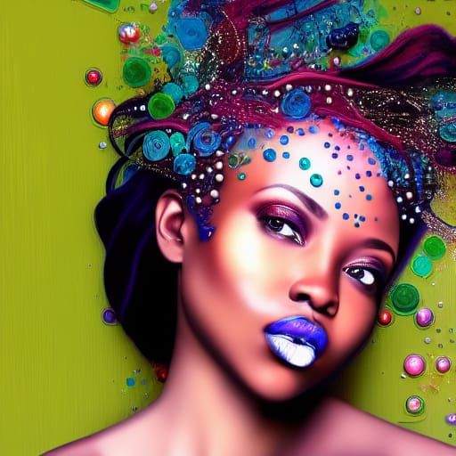 Expressionistic Collage Illustration with Chroma Shift Hair