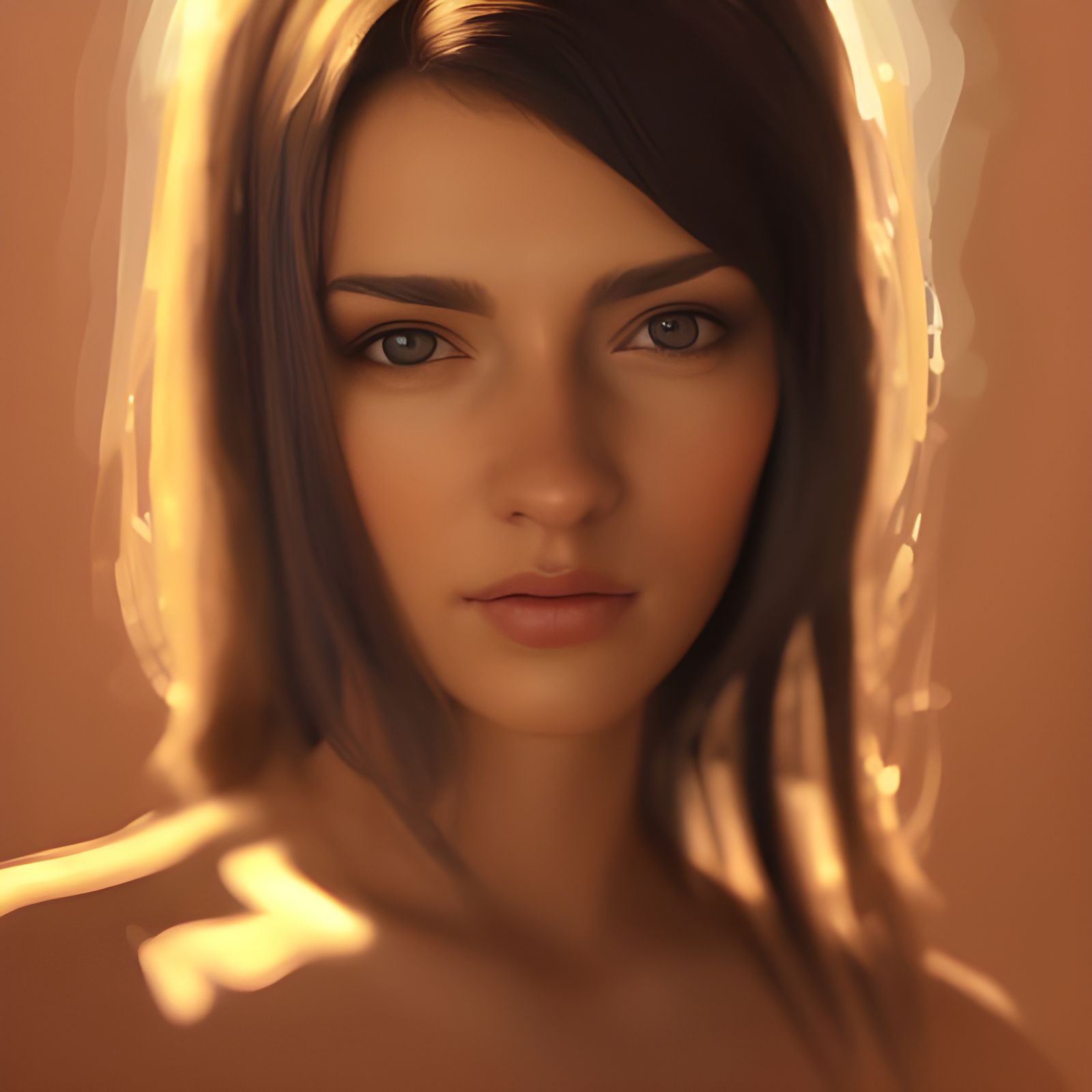 Gorgeous Woman Portrait in Realistic Digital Art Style