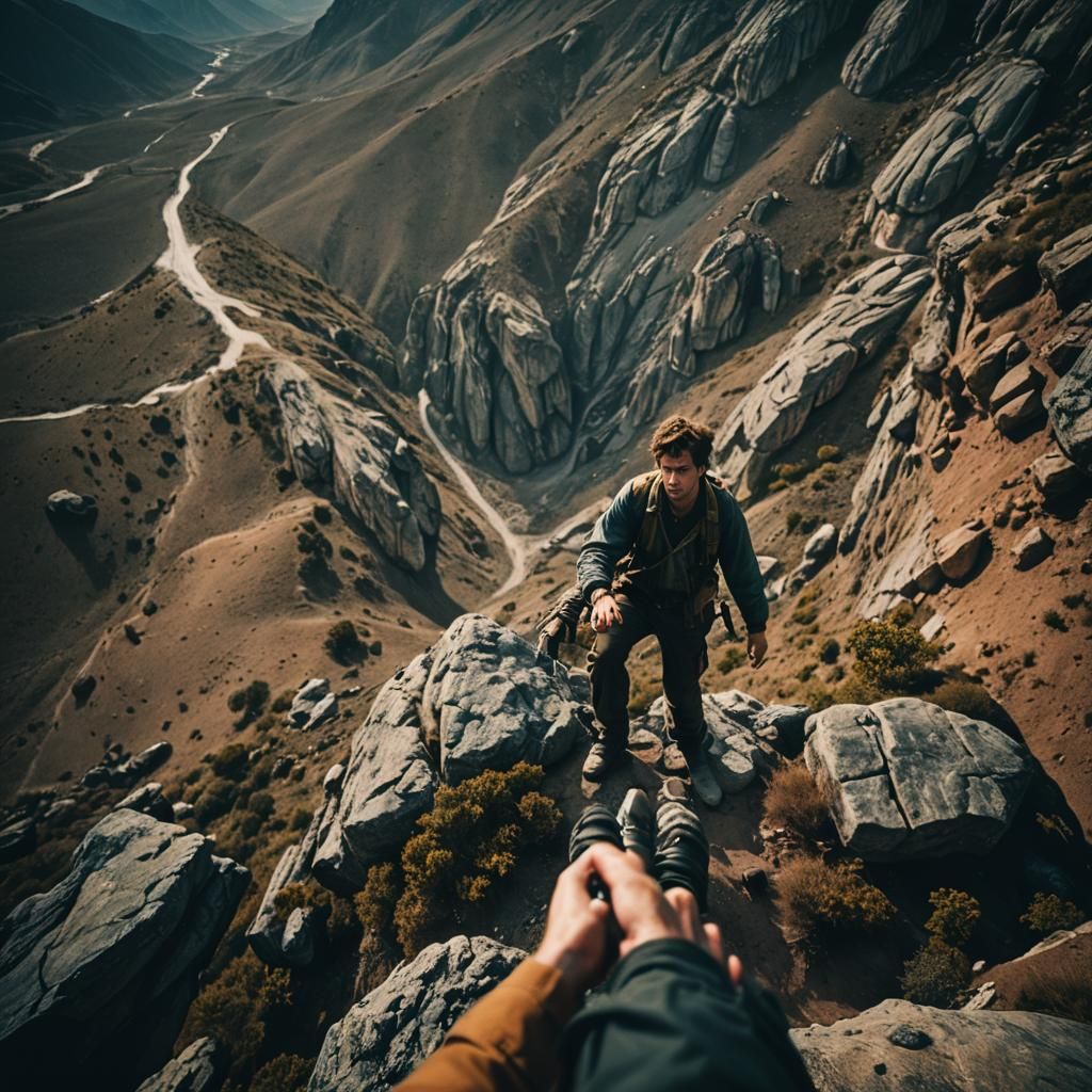 Suggestive Cinematic Film Still in Dramatic Lighting