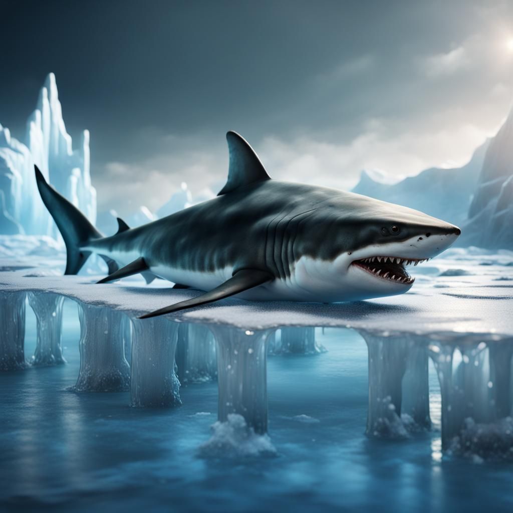 Shark on Ice: Detailed Matte Painting