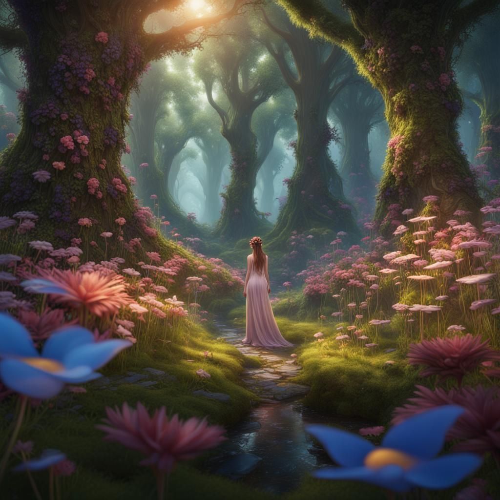 Fairies in Summer Forest: Detailed Fantasy Art