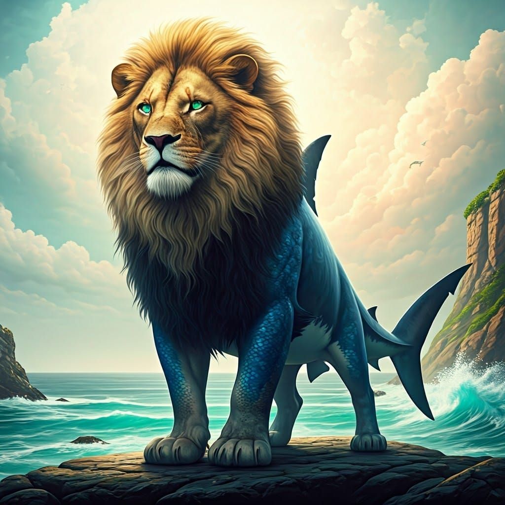 Majestic Lion Shark Hybrid Rules the Coastline