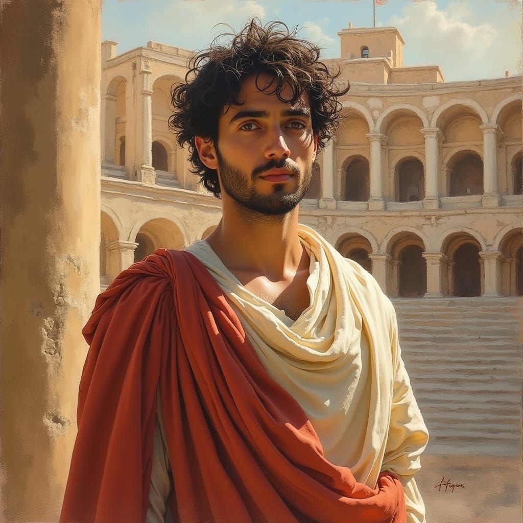 Elegant Roman Gentleman in Dreamy Impressionist Portrait