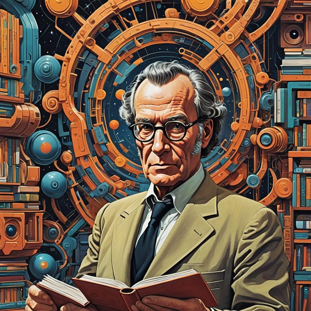 Fantasy Book Cover: Isaac Asimov Portrait