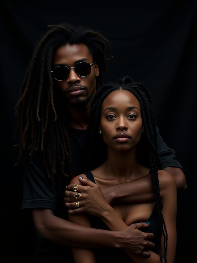 Tender Moment in Moody 35mm Film Aesthetic