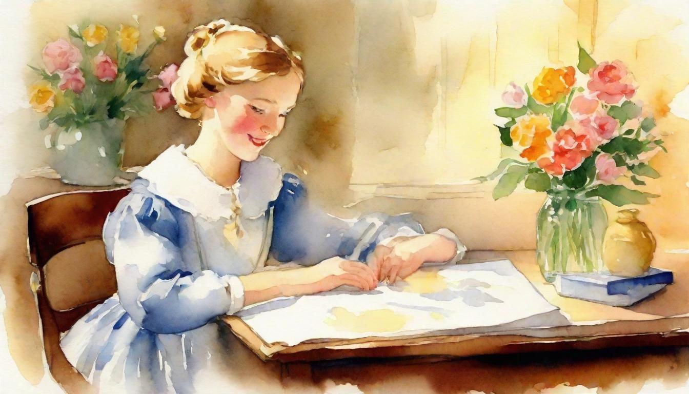 Mother Goose Watercolor Portrait in Dreamy Style