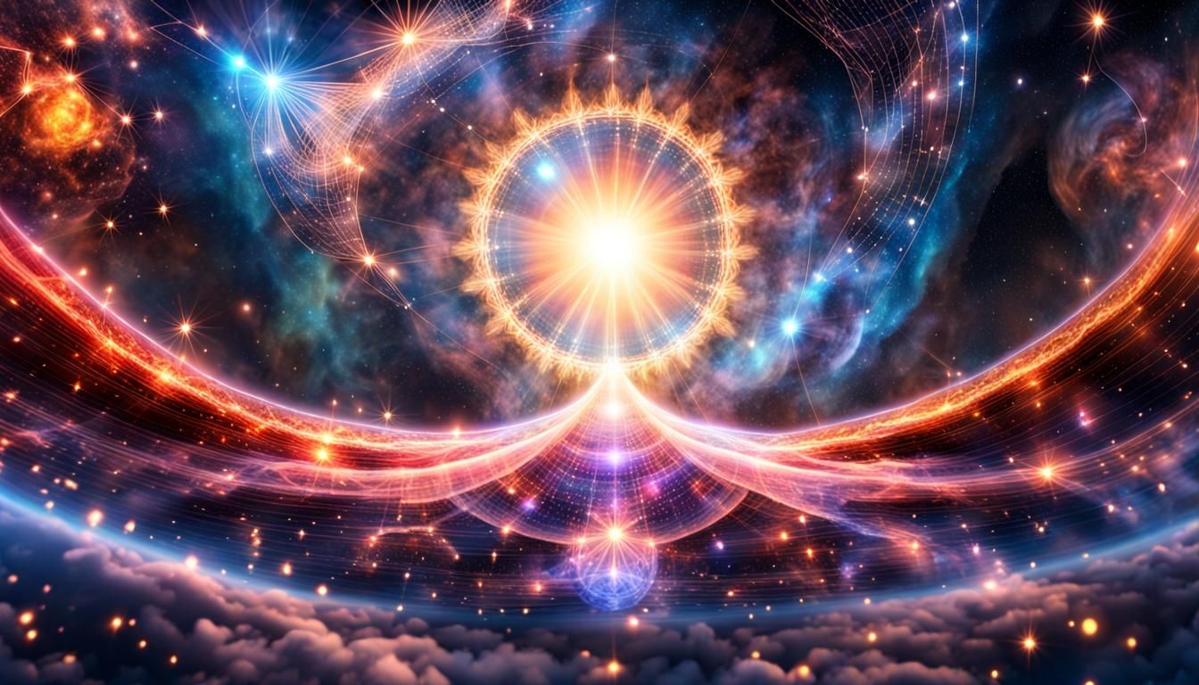 the universe singing the aria of creation, astral cosmic det...