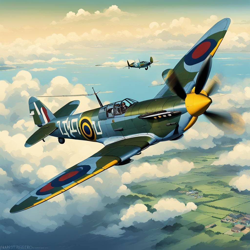 Supermarine Spitfire 1940 in Anime Style