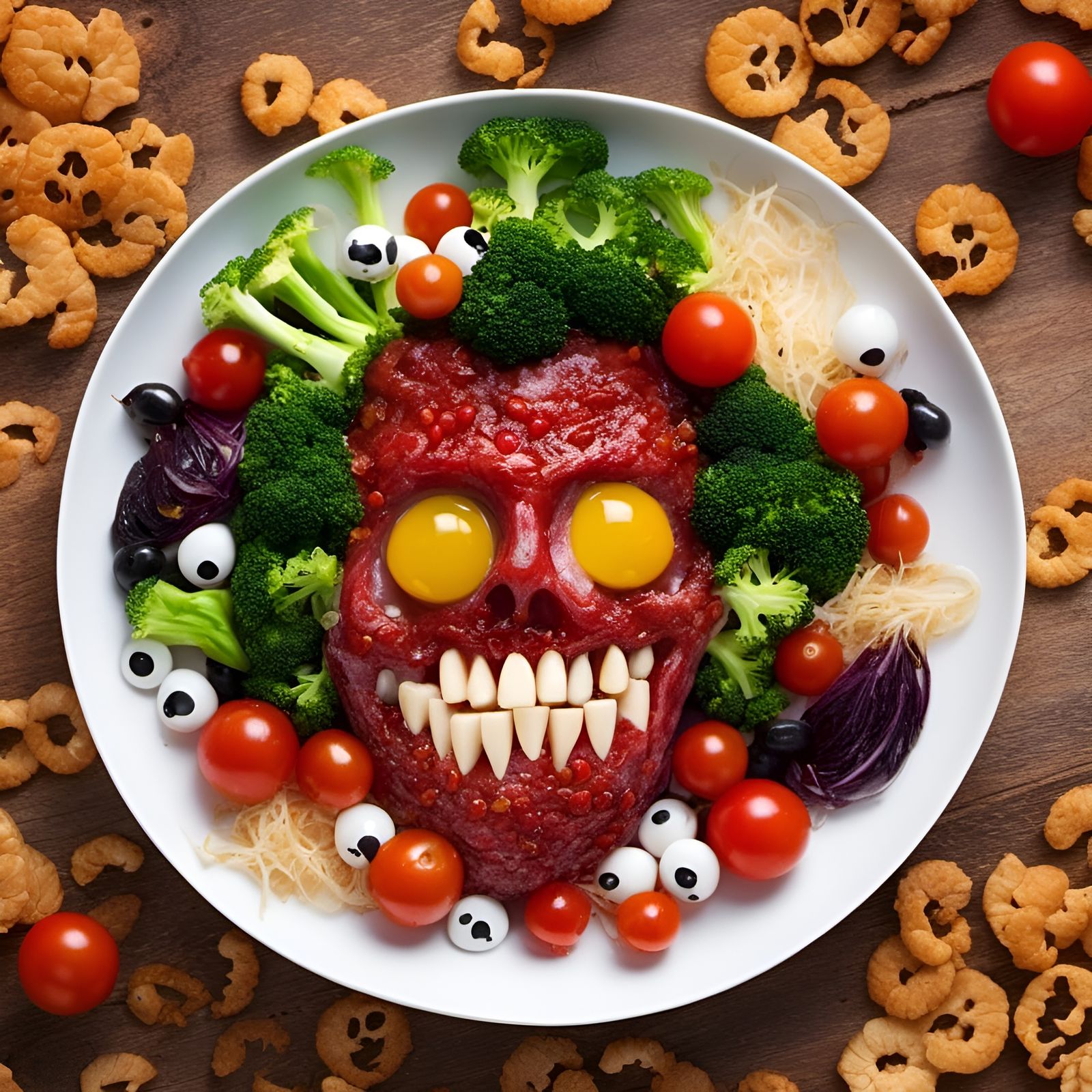 Disturbing Halloween Salad with Human Body Parts
