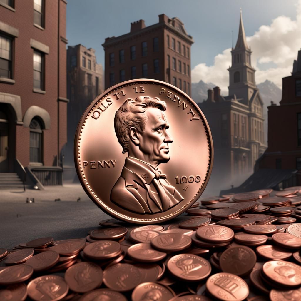 Detailed Matte Painting of a Single Penny