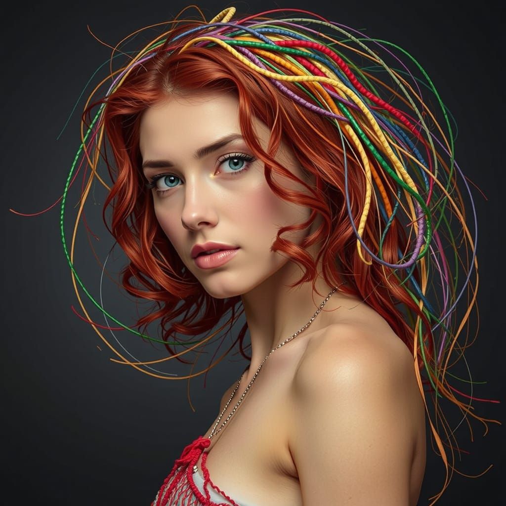 Abstract Swirling Red Forms in Dynamic Motion