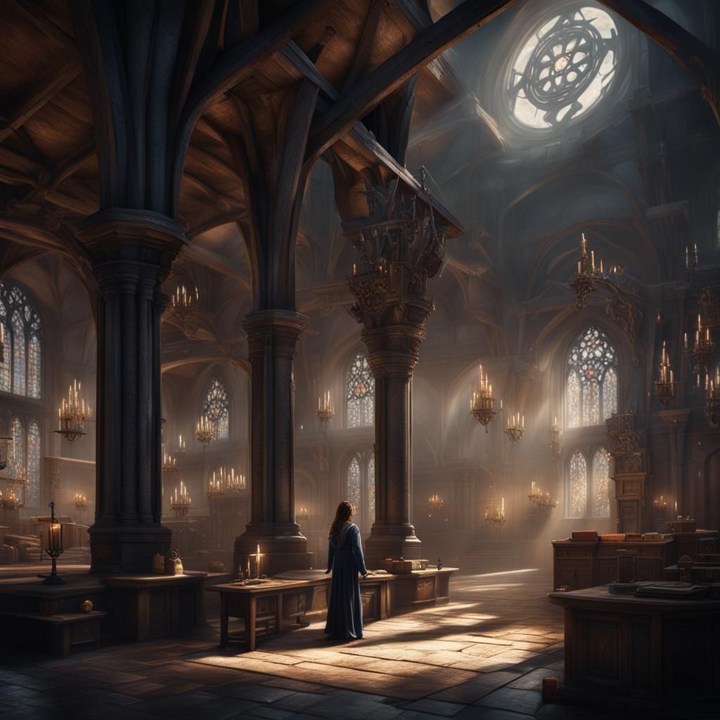 Jenna Ortega Portrait in Hogwarts Ambiance