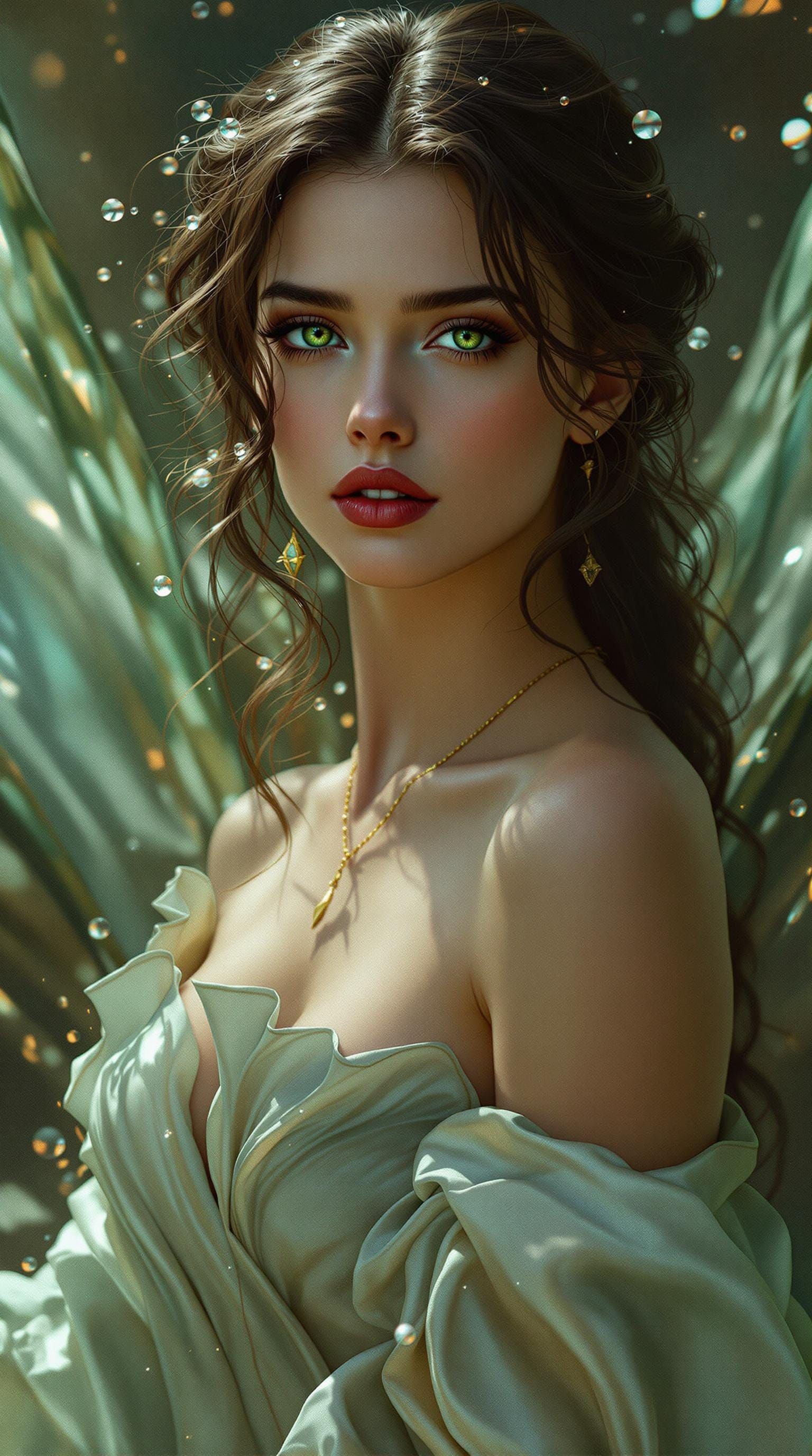 Ethereal Goddess in Silk, a Cultural Fusion of Wonder