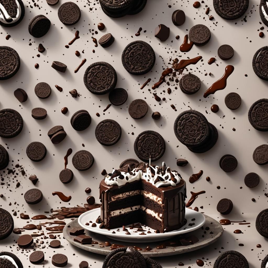 Chocolate Oreo Cake: Detailed Matte Painting