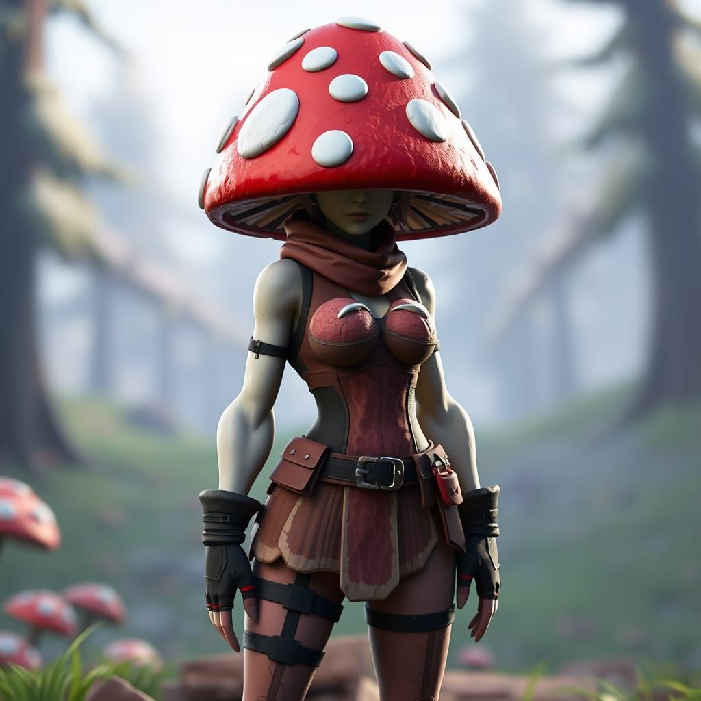 Mushroom Skin Female Character from Fortnite