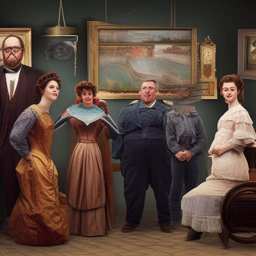 Ominous Fantasy Portrait in 1900s Style