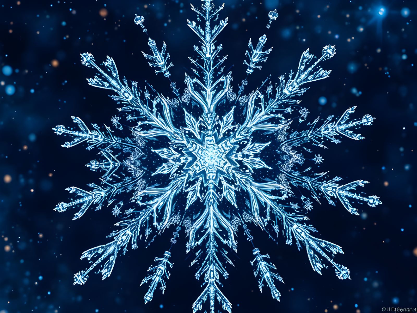 Surreal Fantasy Snowflake in High-Contrast HDR Lighting