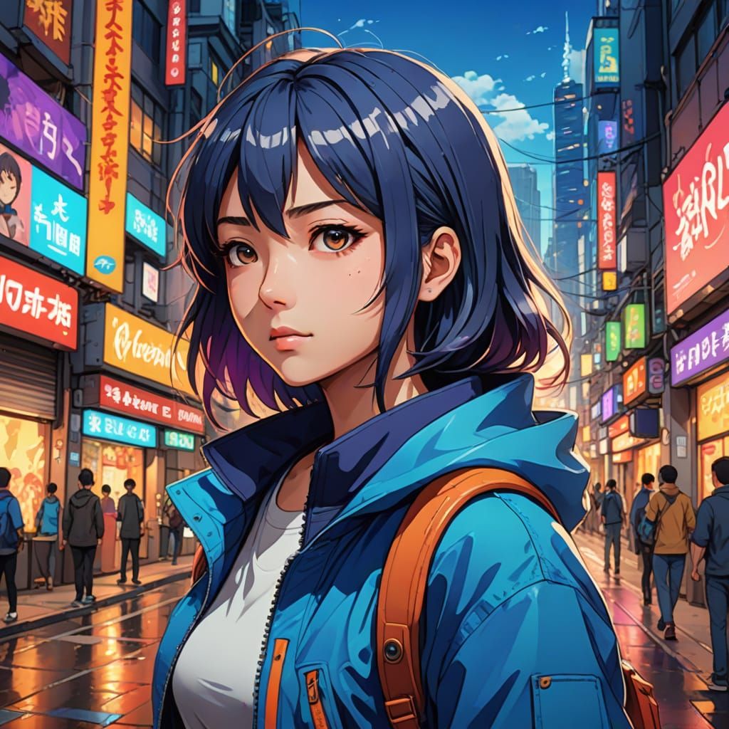 3D Character Merges with 2D Anime Background