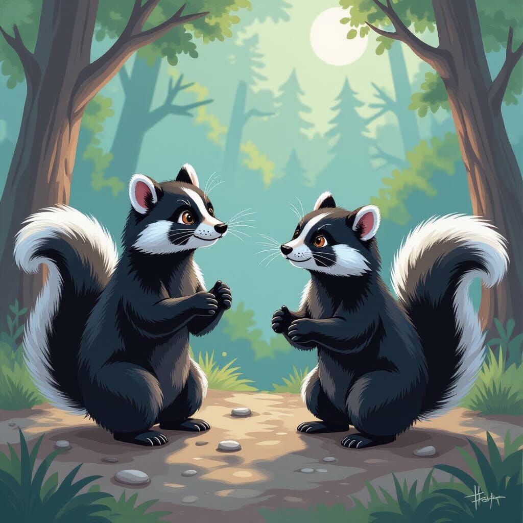 Skunks in Star Trek Novels: Gouache Painting