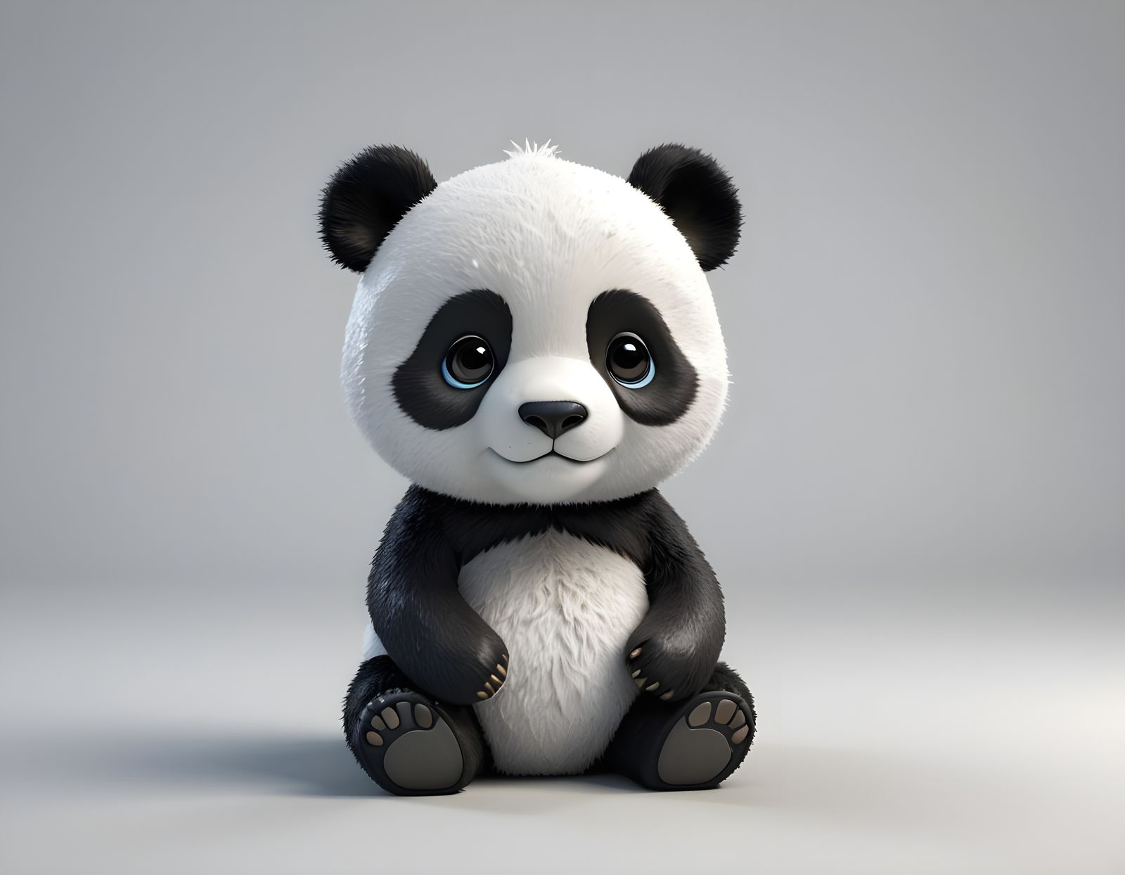 Chibi Panda in Floral Crown