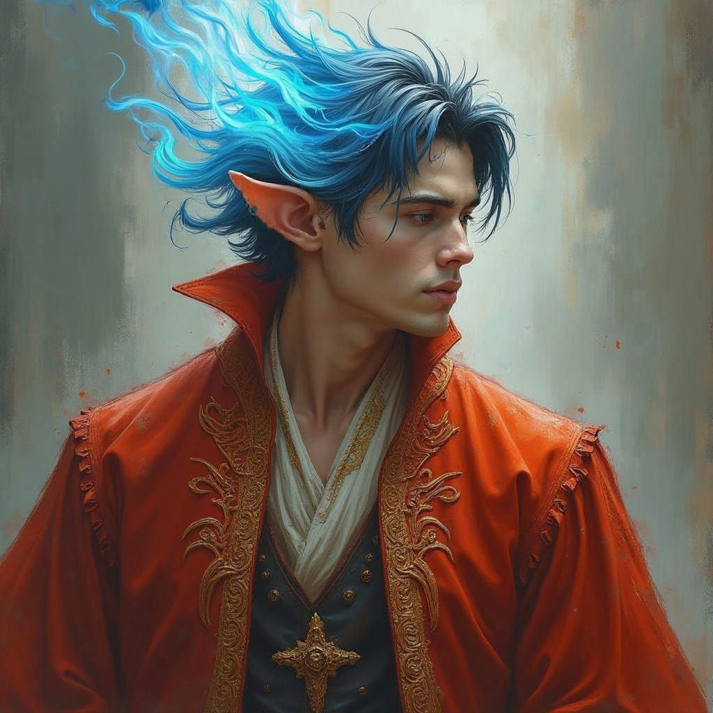 Ethereal Elf Knight in Blazing Robes