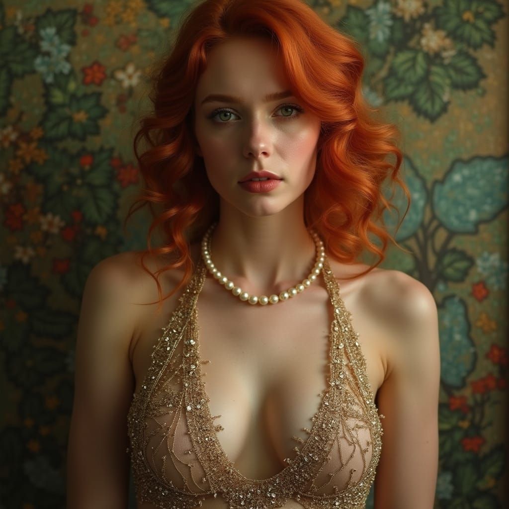 Flapper Portrait in Style of Vintage Romanticism