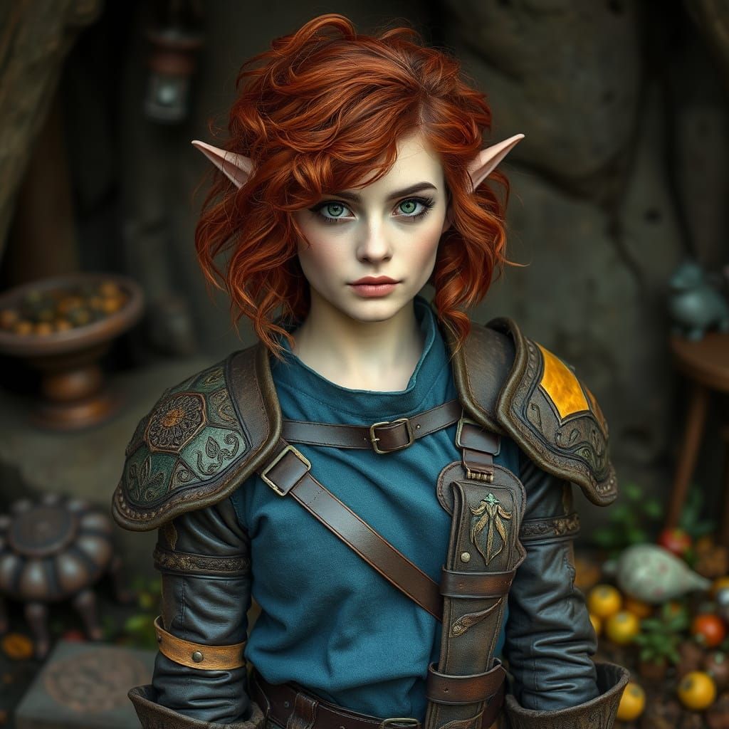 Halfling Woman in Earthy Fantasy Style