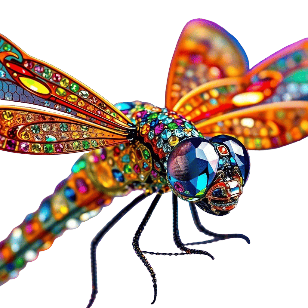 Iridescent Jewel Dragonfly in Hyperrealistic Splendor