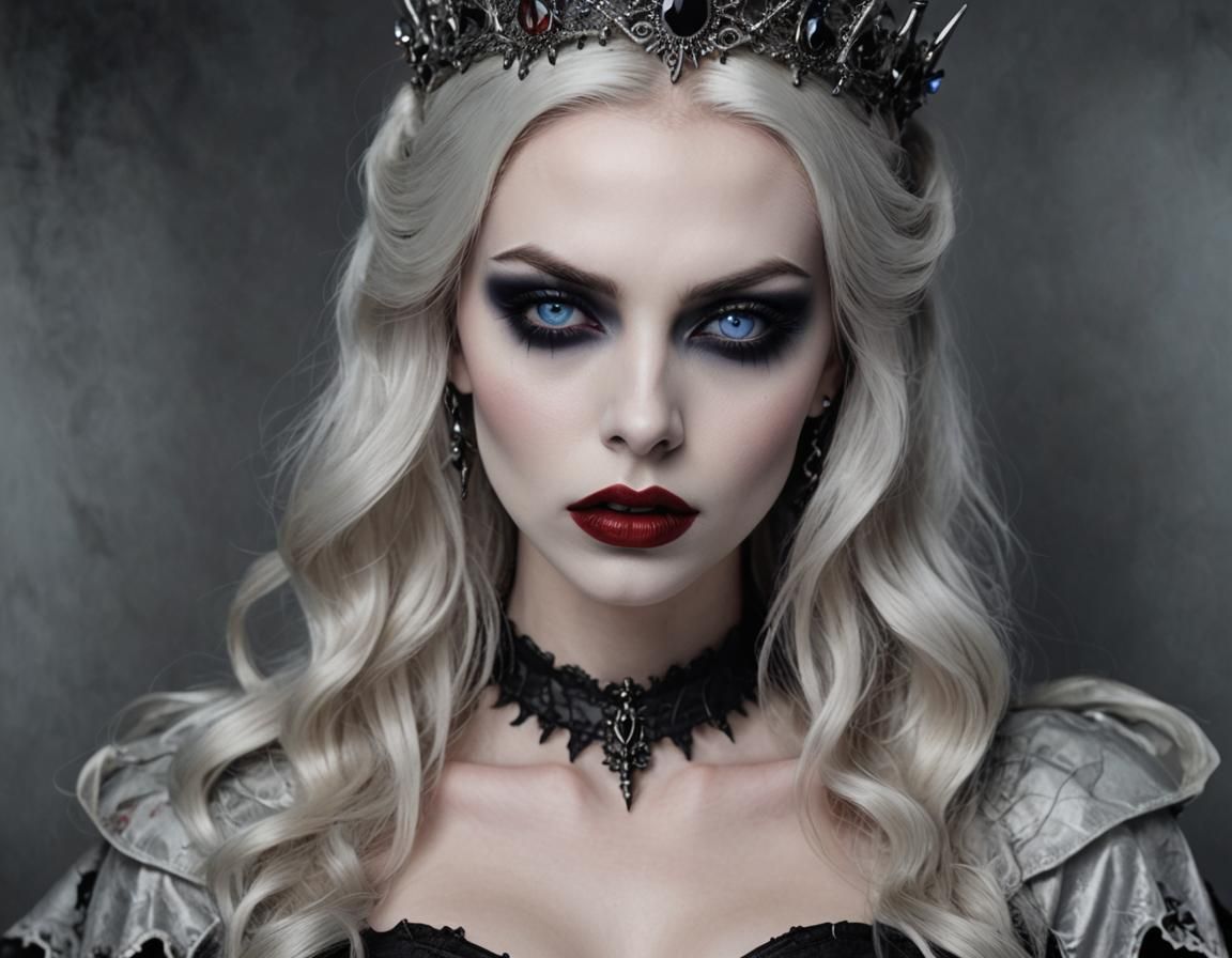 Gothic Vampire Queen with Dark Makeup