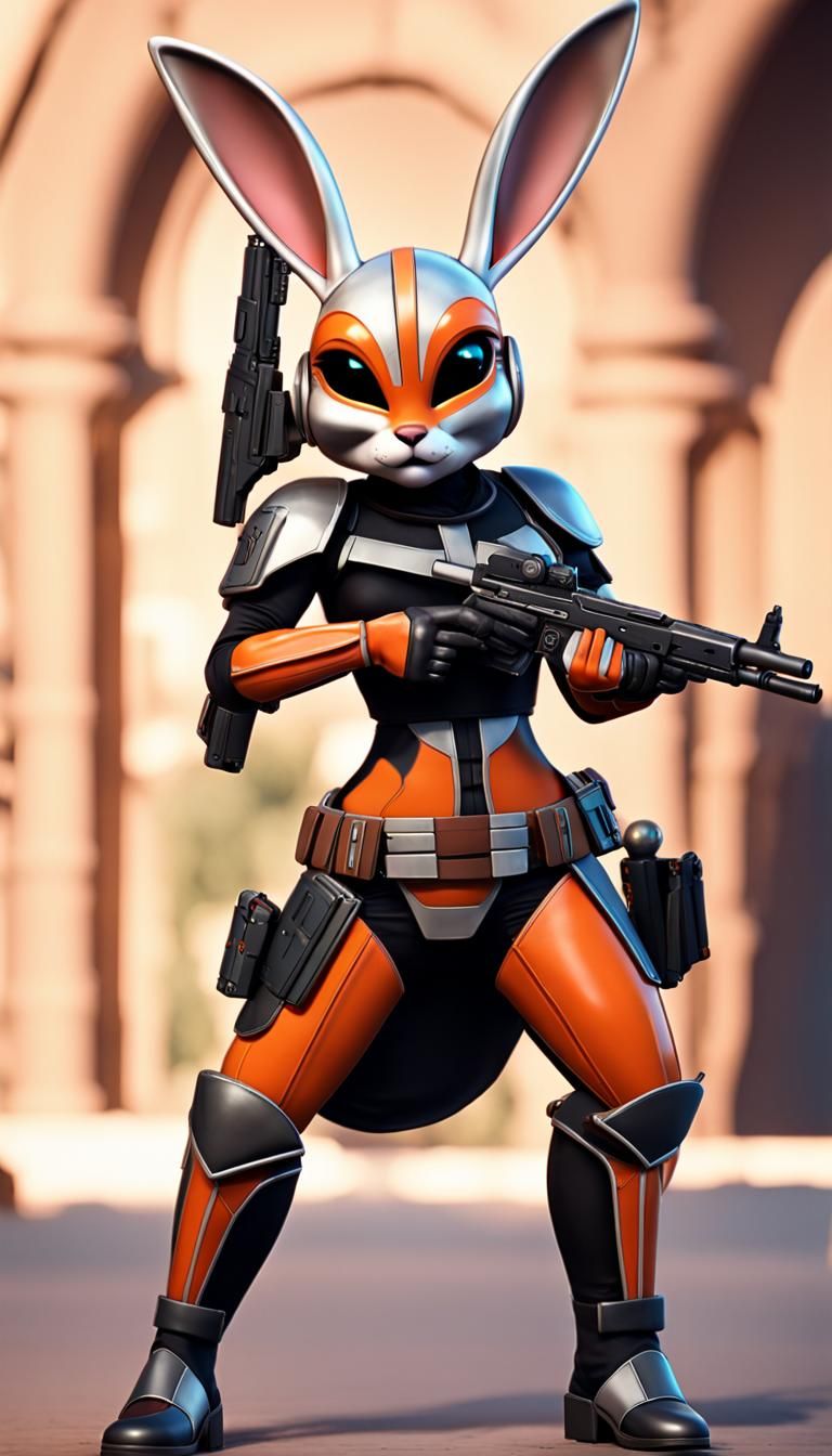 Lola Bunny as Mandalorian Warrior in Starport