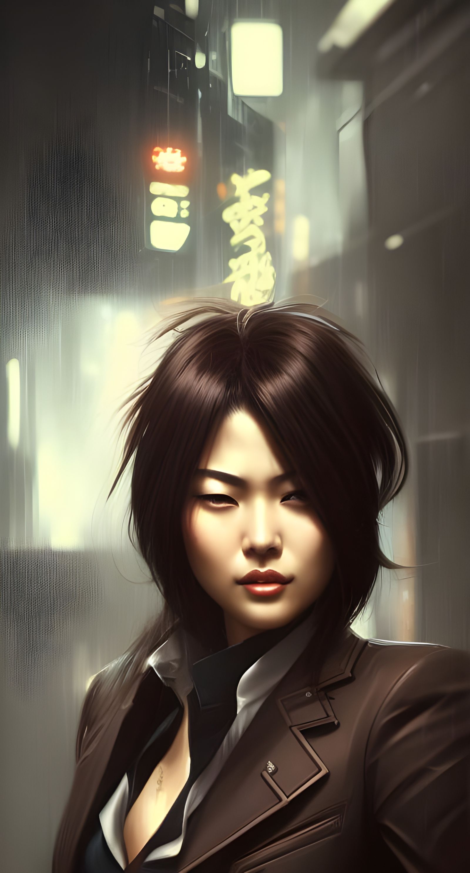 Cyberpunk Yakuza Woman Portrait in 8K Resolution