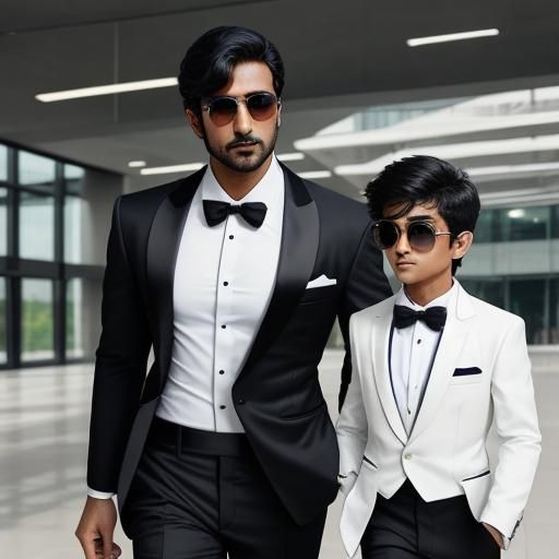Indian Businessman and Son Head to School