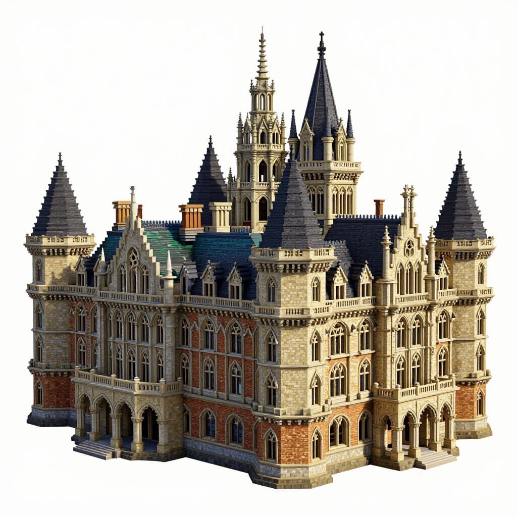 Extravagant English Royal Mega Palace Architectural Render