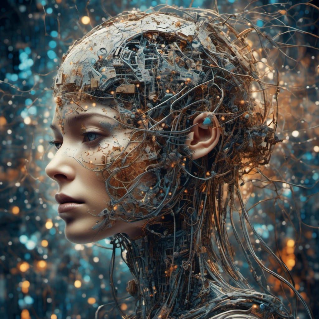 Hyperrealistic Cyborg: Symbolic Neural Network Image