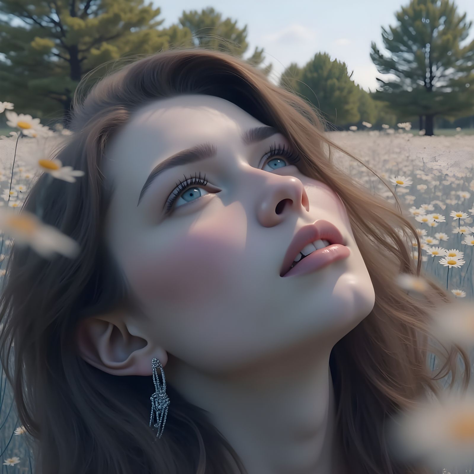 Hyperrealistic Portrait with Heavenly Sunshine Beams