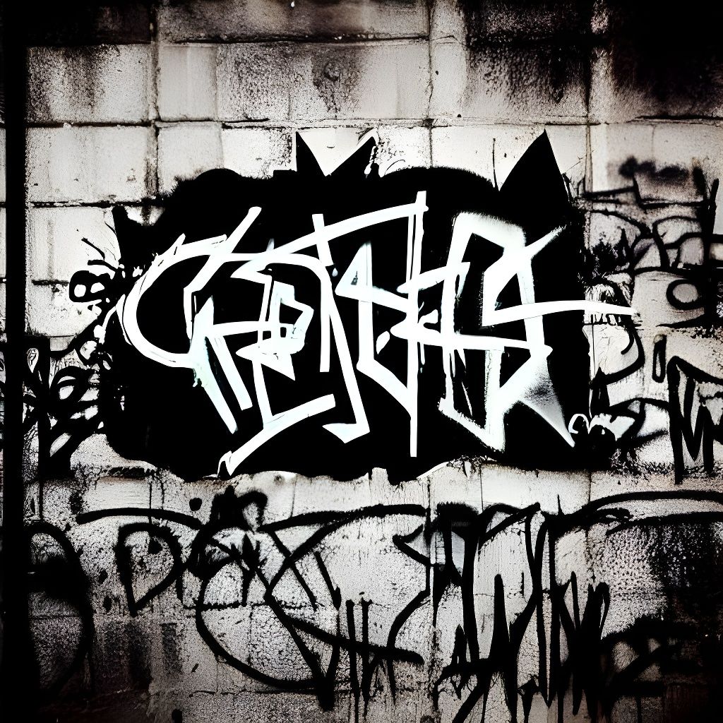 Goth Fashion Model in Abandoned Coffee Shop Graffiti Scene