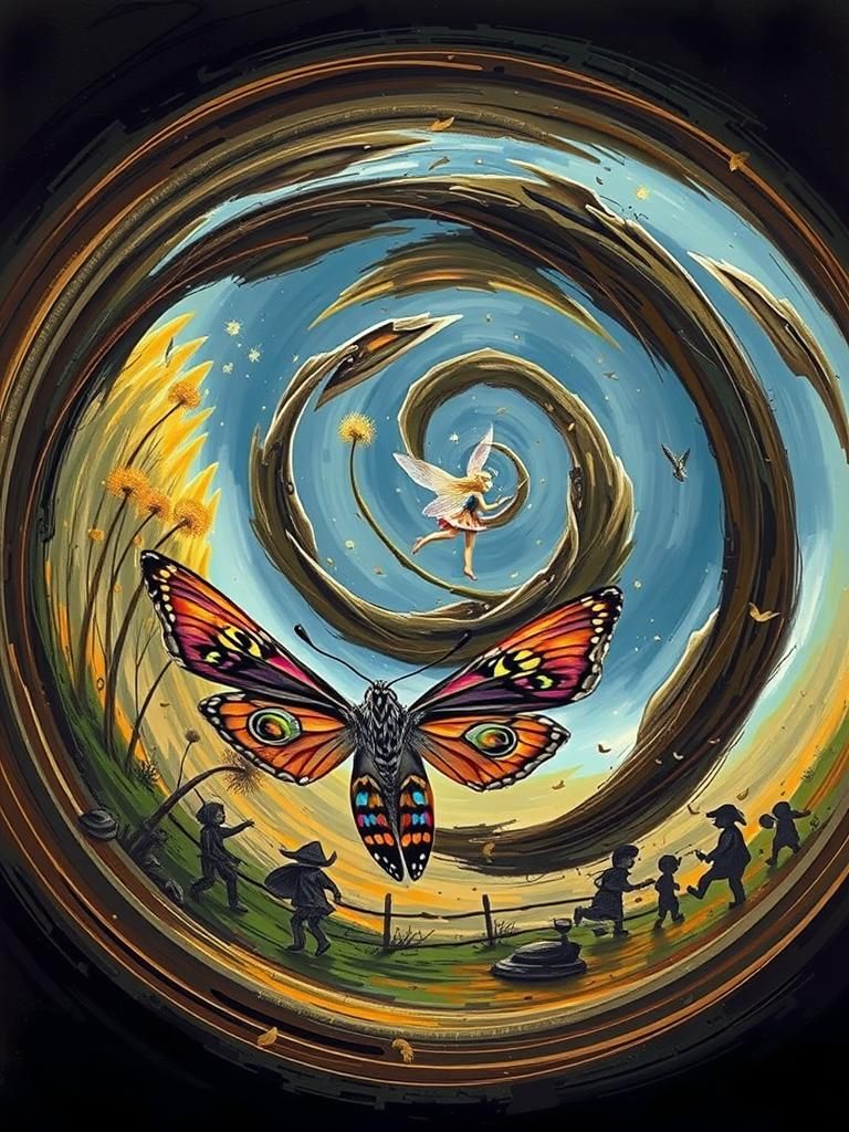 Rainbow Fairy Emerges from Autumn Portal