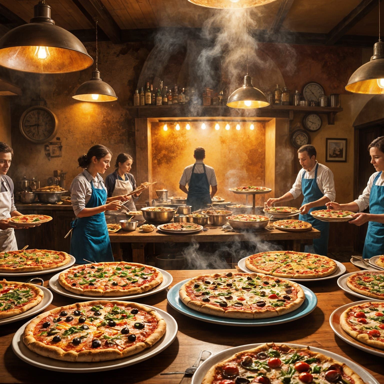 Delicious Pizza Buffet Ready to Serve