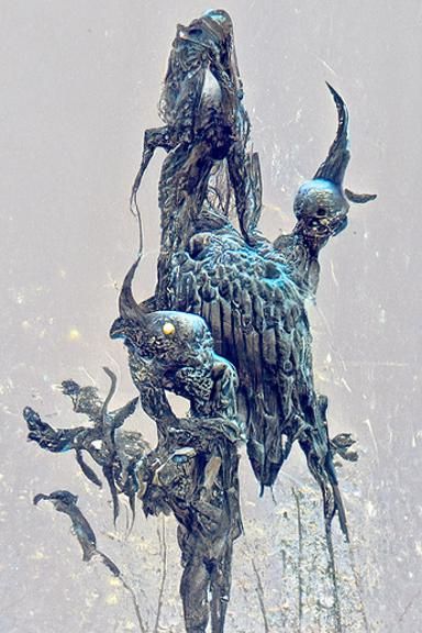 Demonic Birds Attack Park in Dark Horror Style