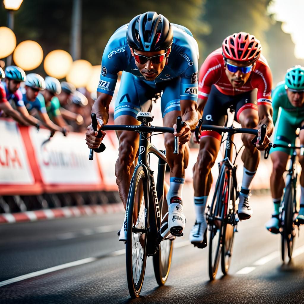 High-Resolution Photo of Road Bicycle Race in Motion