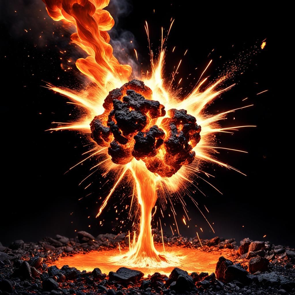 Dramatic Molten Metal Sparks in Fiery Reaction