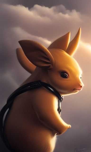Raichu in Leather Harness: Hyperdetailed Concept Art