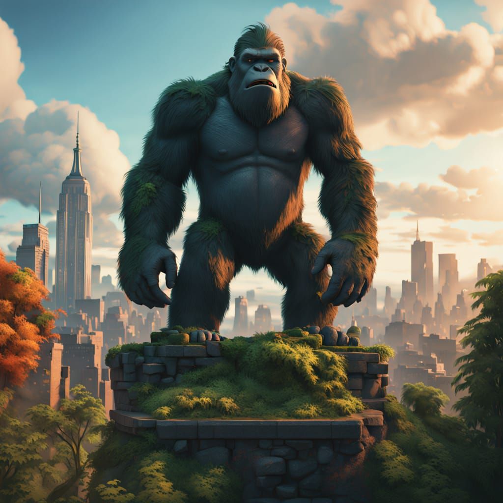 Giant Cartoon Trump King Kong Dominates New York City