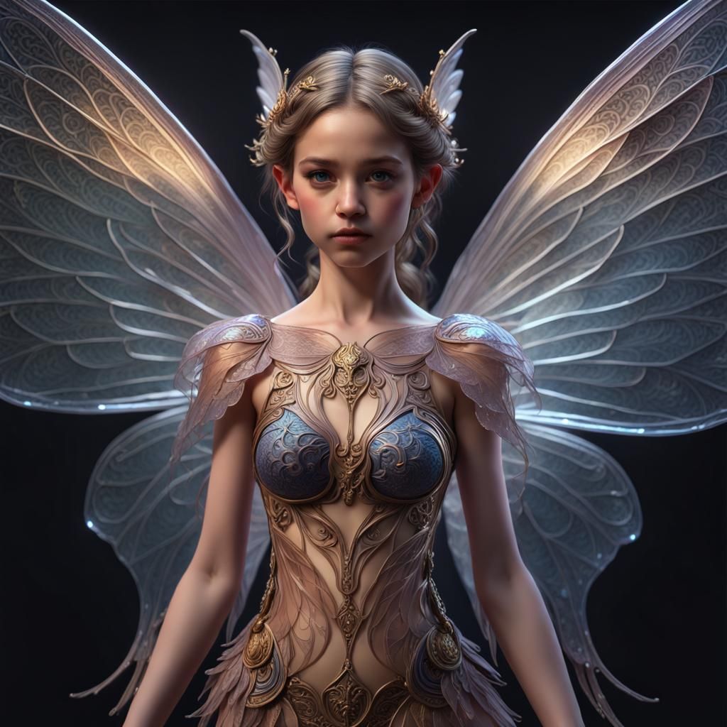Enchanting Fairy Maiden in Dark Fantasy Style