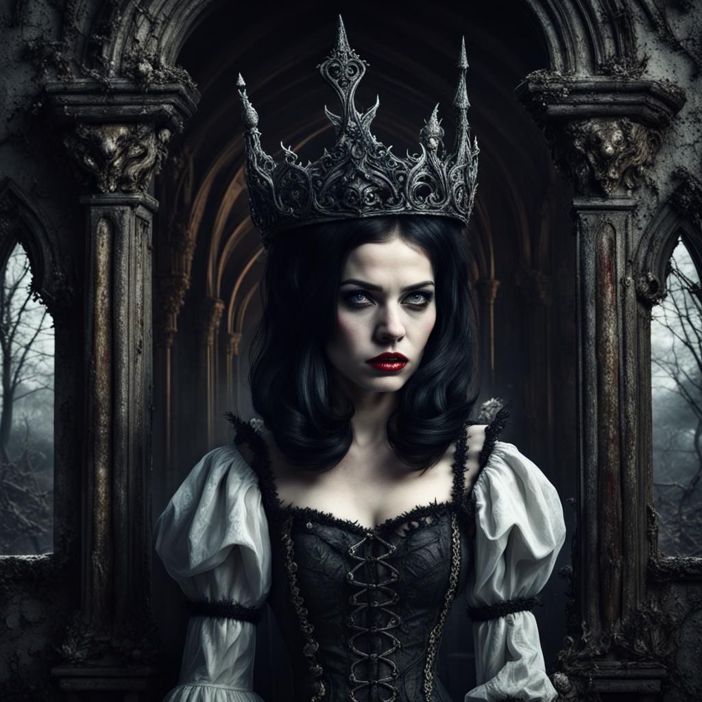 Gothic Snow White and Underworld Creatures Portrait