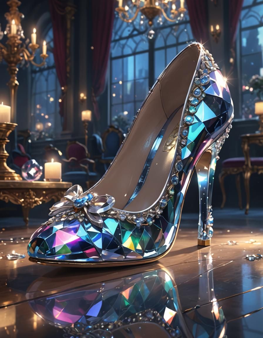 Iridescent Glass Slipper in Anime Style