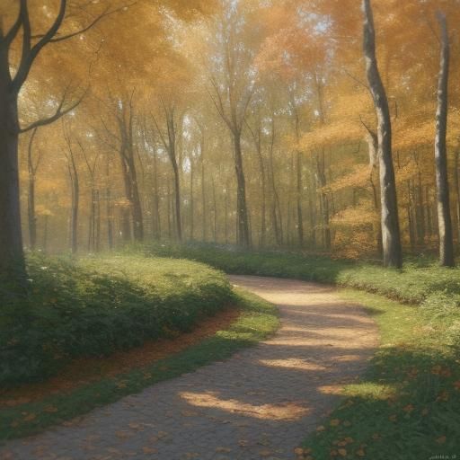 Autumn Trees Swaying: An Impressionist Oil Painting